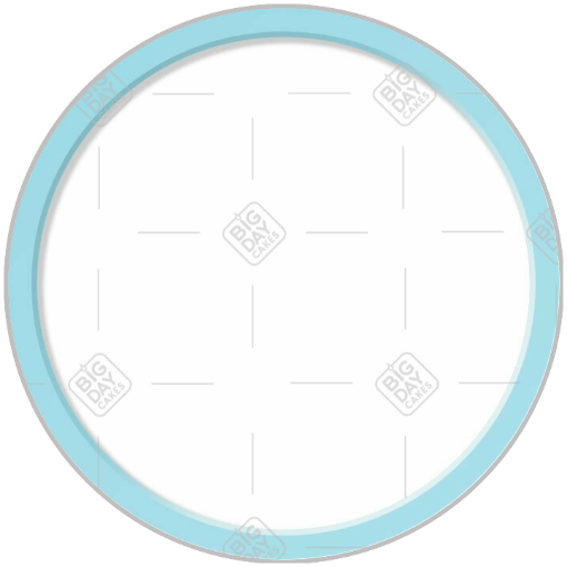 Simple light blue thin frame topper - round