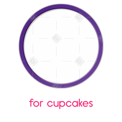 Simple purple thin frame topper - cupcakes