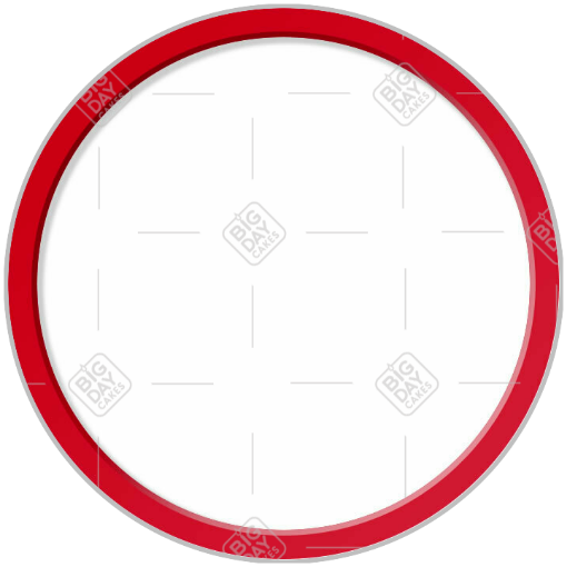 Simple red thin frame topper - round