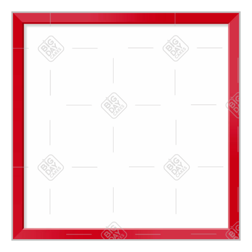 Simple red thin frame topper - square