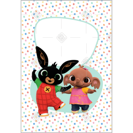 Bing Bunny dotty photo cake topper frame - portrait