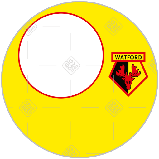 Watford FC photo cake topper frame - round