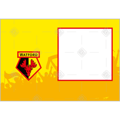 Watford FC with fans Happy Birthday frame - landscape