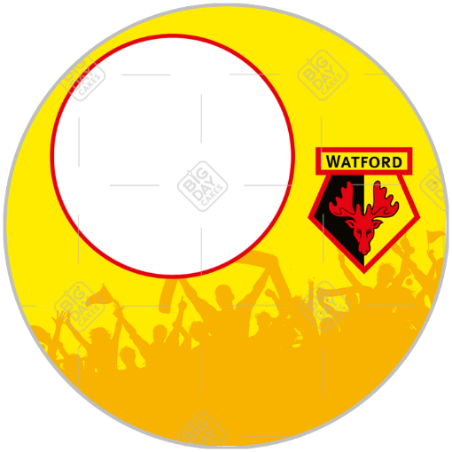 Watford FC with fans Happy Birthday frame - round