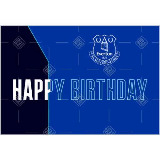 Everton Happy Birthday cake topper - landscape