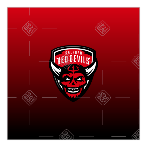 Salford Red Devils fade cake topper - square