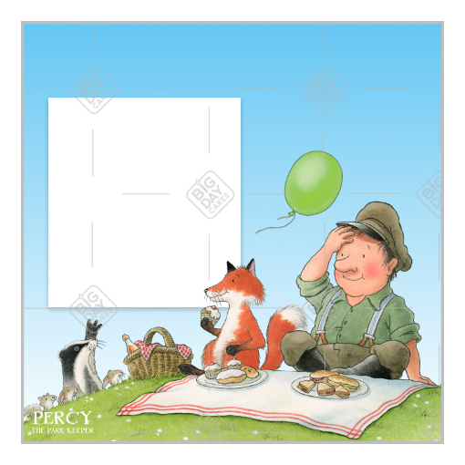 Percy animals picnic frame - square