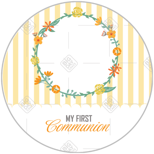 Communion Stripes Yellow frame - round