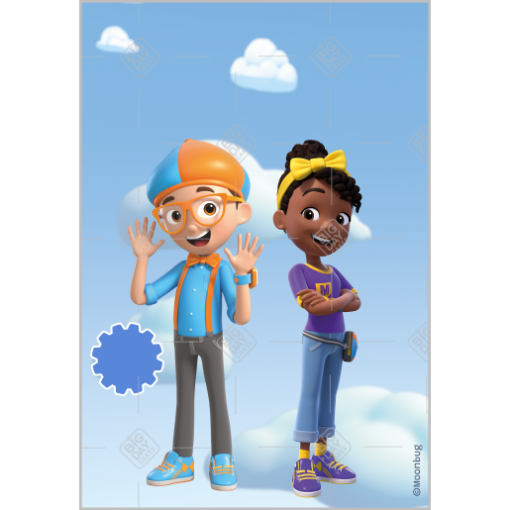 Blippi & Meekah Happy Birthday topper - portrait