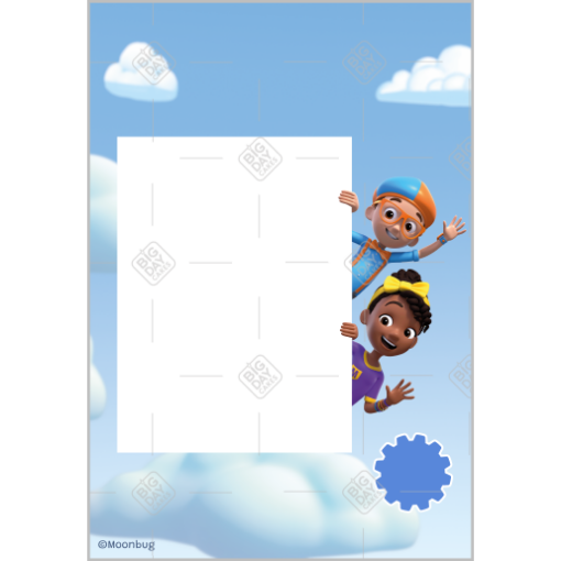 Blippi and Meekah Happy Birthday frame - portrait