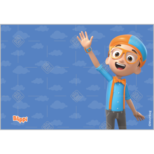 Blippi blue cake topper - landscape