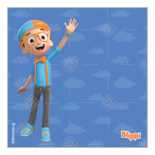 Blippi blue cake topper - square