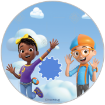 Blippi & Meekah Happy Birthday topper - round