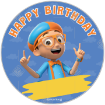 Blippi Happy Birthday topper - round